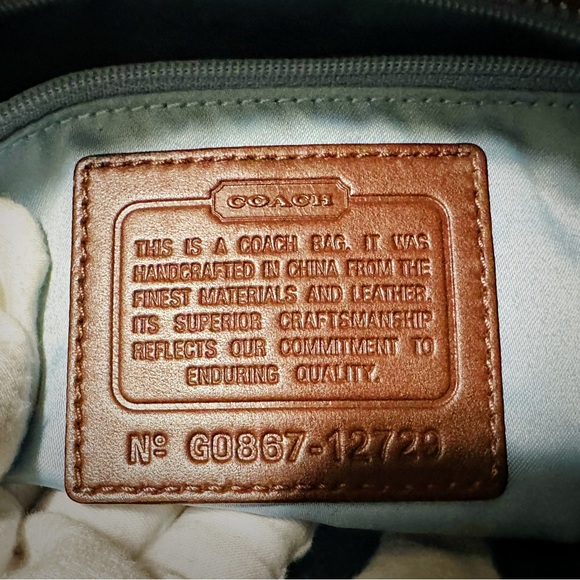 Vintage Coach Signature Brown and Tan Shoulder Bag - Picture 14 of 16